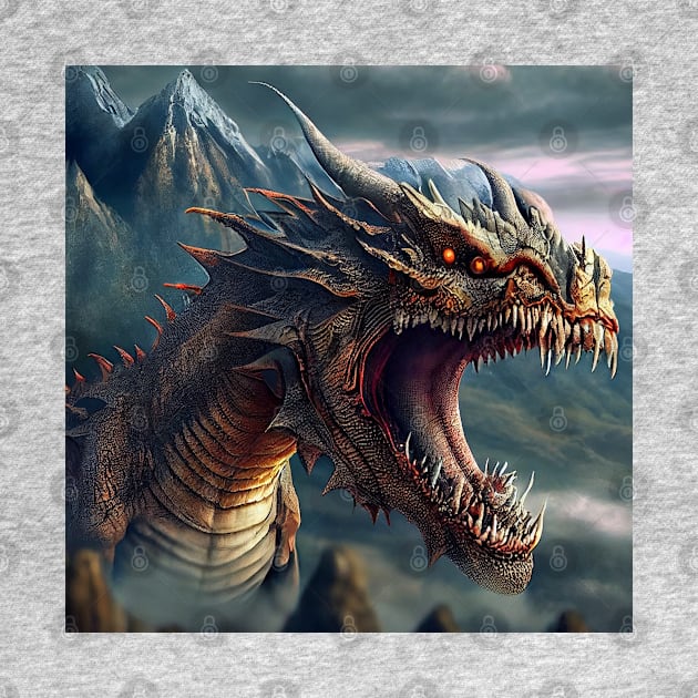 Dragon Red Eyes Sharp Teeth by tfortwo